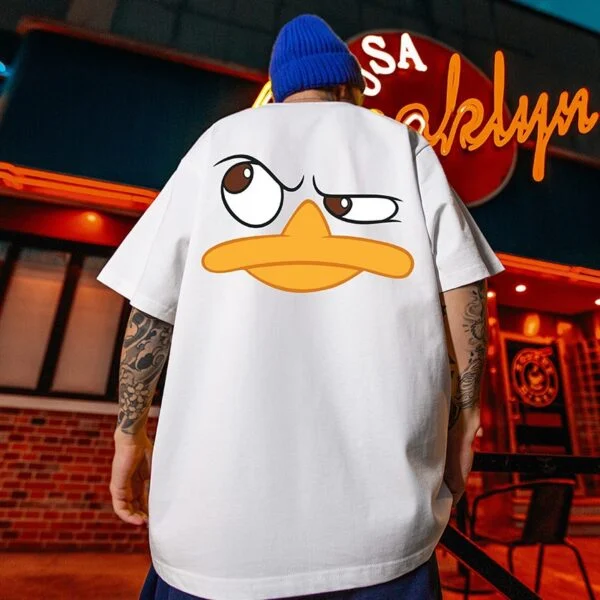 Men’s Cartoon Print Cotton T-Shirt