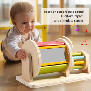 Kidsren's Montessori Early Education Textile Drum Color Cognitive Sensory Teaching Aids Rolling Drum Educational Toys