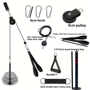 Homemade Fitness Equipment Home High Pull-down Training Wire Rope Pulley Accessories Pull Belt Triceps