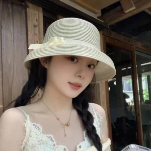 Summer Seaside Beach Vacation British-style Straw Hat