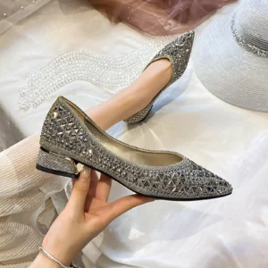 French Rhinestone Pointed Toe Women’s Dress Shoes