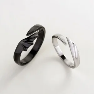 Devil Angel Couple Open Ring Set