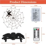 3.28FT Spider Web Light with Hairy Spider