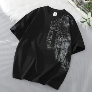Mens Round Neck Printed Short Sleeve T-shirt