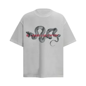Men’s Python Print T-Shirt Loose Fit Short Sleeve