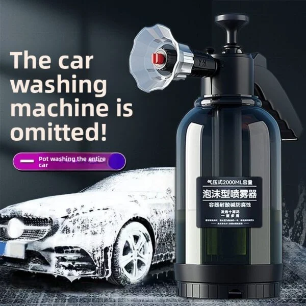 High-pressure foam for car wash liquid in spray bottles