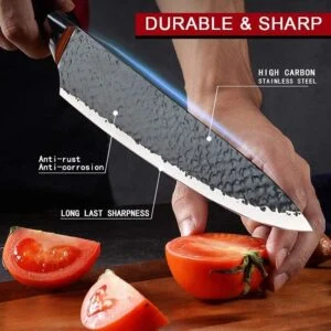 6 PCS Kitchen Knife Sets, Steel Kitchen Knives Set Tools Forged Kitchen Knife Scissors Ceramic Peeler Chef Slicer Knife Gift