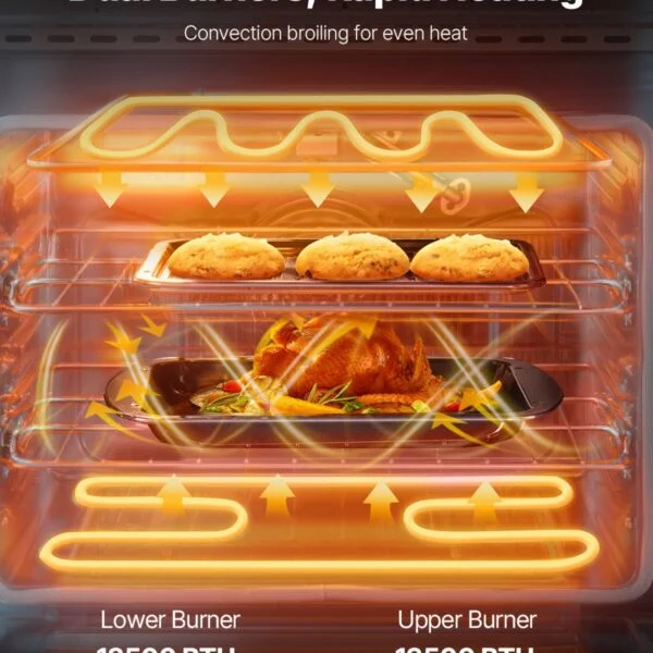 30 In Gas Range Oven 4 Sealed Burners Convection Oven In Stainless Steel