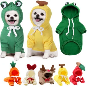 Cute Fruit Dog Clothes for Small Dogs Hoodies Winter Warm Fl