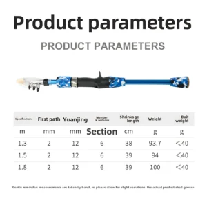 Kids Fishing Rod Set Beginner Compact Carbon Fiber