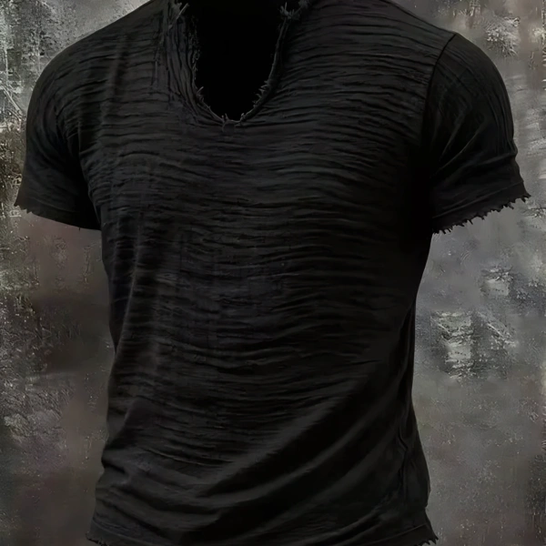 Solid Color Men's Retro Cotton and Linen Fringed Speci