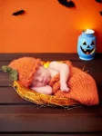 Newborn Pumpkin Photo Sleeping Bag and Hat Set