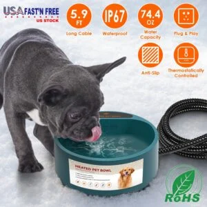 Heated Water Bowl for Dog Cat 74.