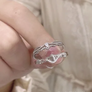 Princess Knight Adjustable Sterling Silver Couple Rings