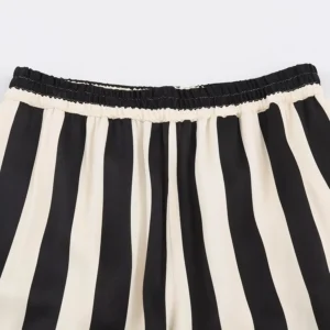Striped wide-leg pants
