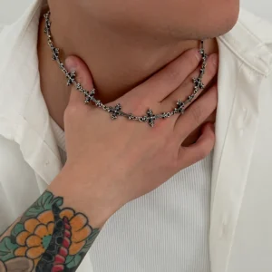 Men’s Cross Pendant Alloy Necklace