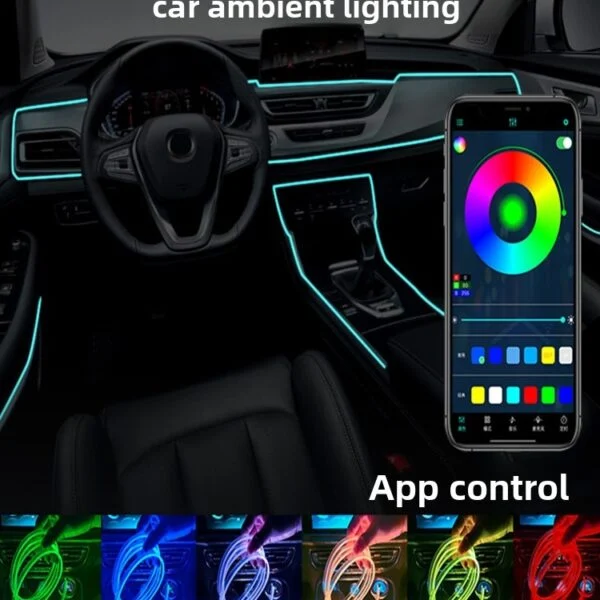 Car Interior LED Ambient Light Strip with Voice Control