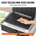 Commercial Waffle Maker Rectangle Waffle Baker Machine 1550W