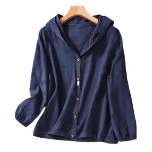 Cotton and Linen Shirts for Women in Spring and Autumn