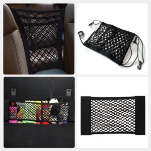 Car Seat Storage Net Organizer with Elastic Edges