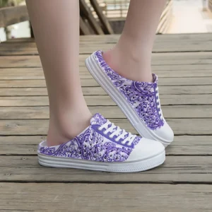Netted flip-top women’s shoes