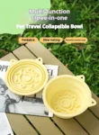 3-in-1 Pet Travel Collapsible Bowl Foldable Slow-Feeder with