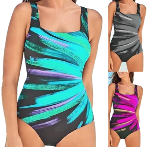Form-fitting one-piece swimming suit