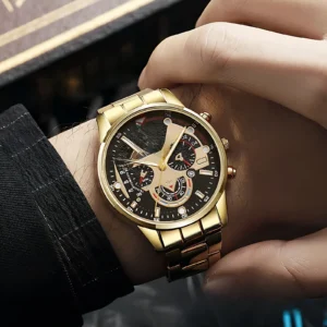 Men's Steel Belt Calendar Quartz Watch