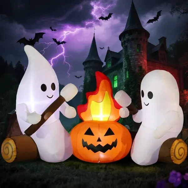 Halloween Inflatables Decoration Giant Ghost 3 Light