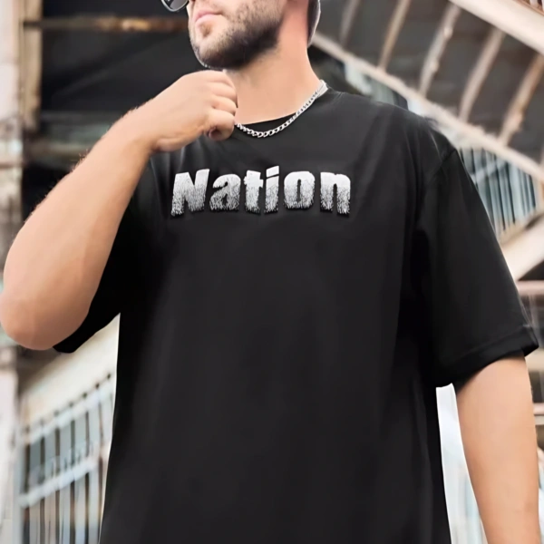 Simple pure cotton men’s oversized T-shirt