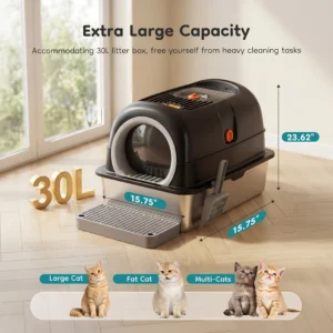 Double-entry Convertible Lid Cat Litter Box