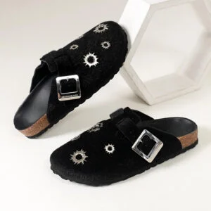Black Cork-Footbed Casual Sandals