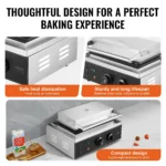Commercial Waffle Maker Rectangle Waffle Baker Machine 1550W
