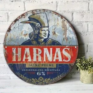 HARNAS Retro Round Aluminum Plaque Vintage Wall Art