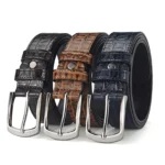 Men's Crocodile Pattern PU Leather Belt