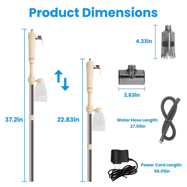 1 Set Multifunctional Electric Aquarium Gravel Kit Length
