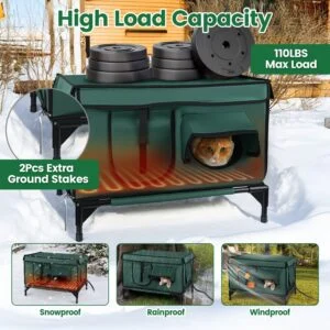 Waterproof Heated Cat House Outdoor Weatherproof Insulated Pad
