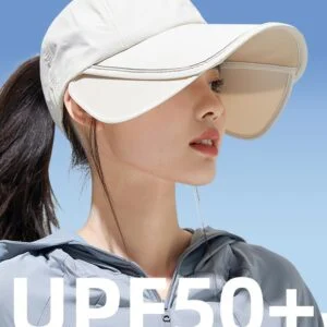 Adjustable Wide Brim Sun Hat with Mesh Top