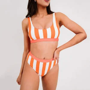 Printed high-waisted two-piece swimming suit
