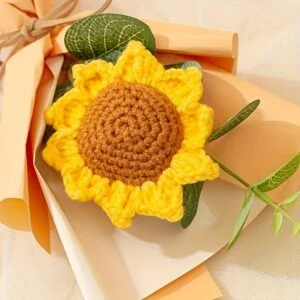 Sunflowers Crochet Flowers Bouquet, Knitted Bouquet, Crochet Artificial Flowers For Home Wedding Decor Birthday Gift
