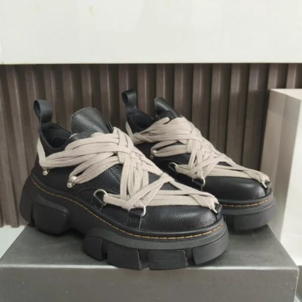 Genuine Leather Men’s Casual Shoes with Thick Sole