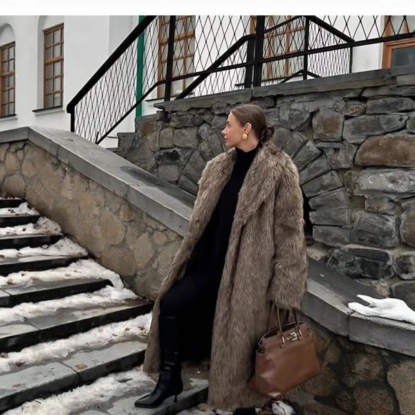Long Faux Fur Coat Winter Women Outerwear