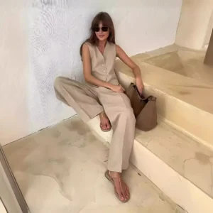 Sleeveless Vest and Pants Set