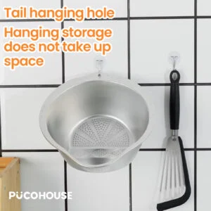 Slanted Bottom Drain Bowl - A Versatile Colander For Pasta, Rice, And Produce, A Time-saving Kitchen Sink Helper