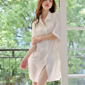 Shirt-style nightgown thin loungewear