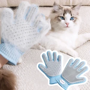 2in1 Double Sided Pet Grooming Glove, Deshedding Massage Brush Mitt For Cats & Dogs, Remove Loose Fur On Pets & Furniture, Easy Clean