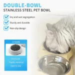 Anti Slip Base Double Cat Food Bowl