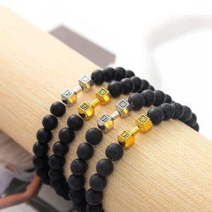 Cross-Border Accessories Volcanic Stone Bracelet Black Frost