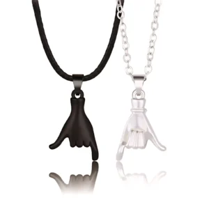 Geometric Hook Couple Pendant Necklace