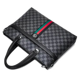 Men’s checked messenger bag